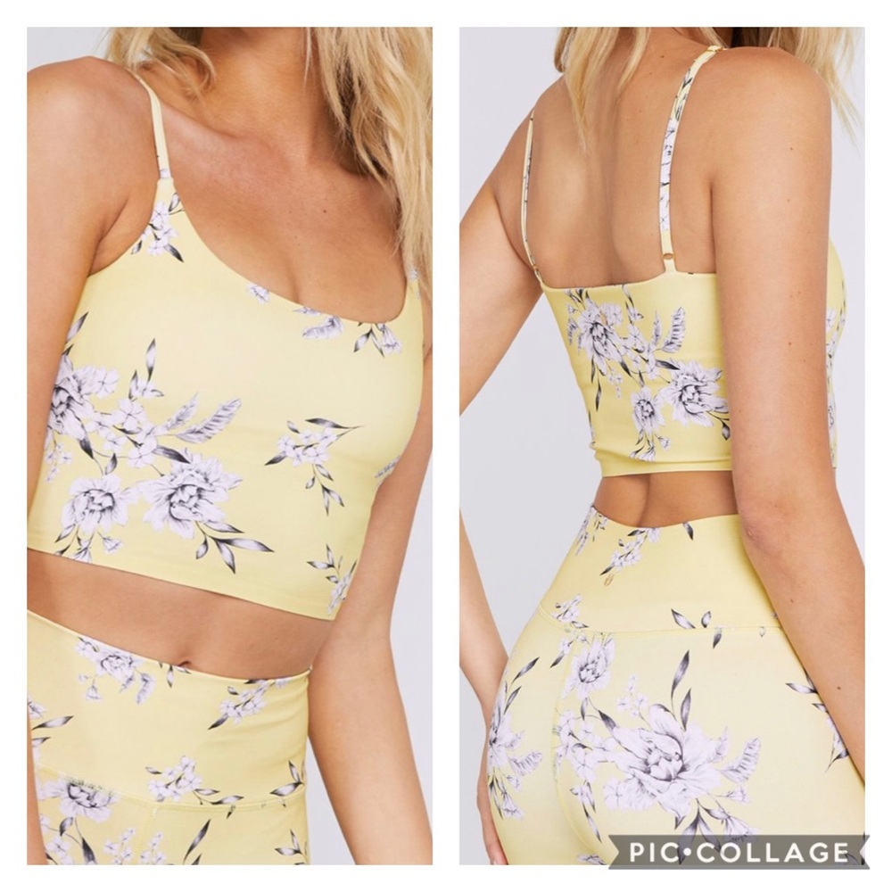 Spiritual Gangster Yellow Floral Crop Tank NEW WITHOUT TAGS